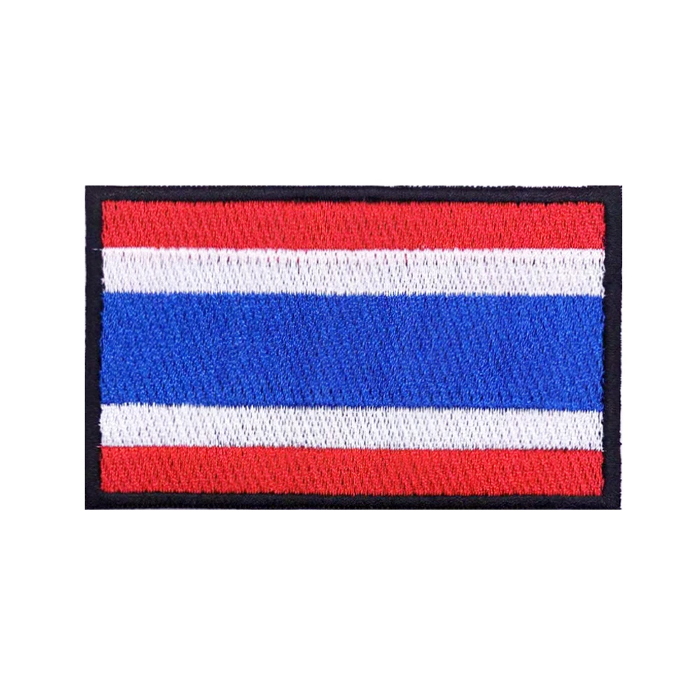 Thailand flag Patches Armband Embroidered Patch Hook & Loop Iron On Embroidery  Badge Military Stripe