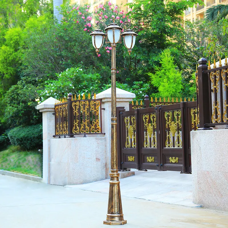 (H≈2.6M) European Street Light Landscape Lights Antique Garden High Pole Light Park Road Garden Engineering Lighting