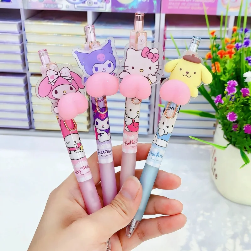 

20PCS/ лот SANRIO KUROMI мелодия Китти нажмите гель Пен мило 0,5 мм черные чернила нейтральные ручки рекламные школьные принадлежности офиса