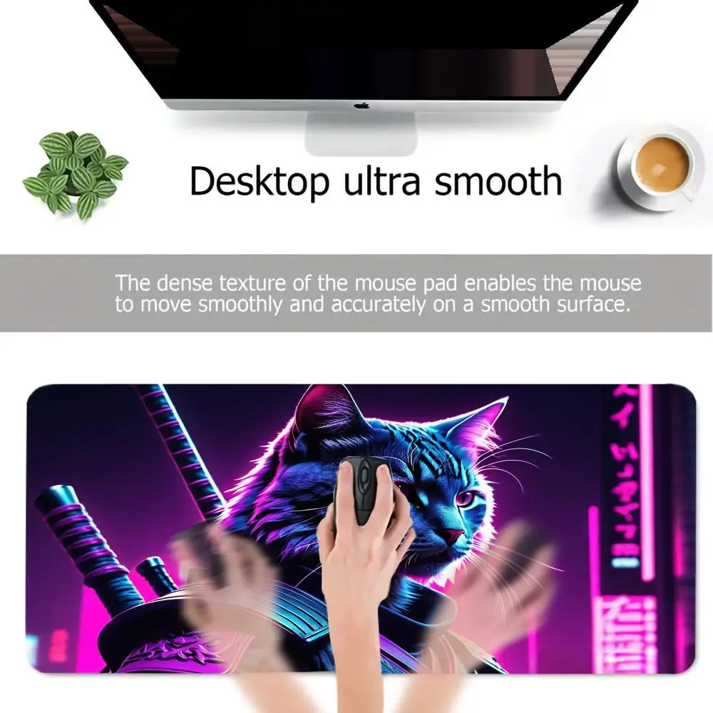 Большой абстрактный коврик для мыши с изображением животных, резиновый противоскользящий настольный коврик, игровые коврики, аксессуары для ПК, игровая клавиатура, коврик для мыши, моющийся в воде XXL