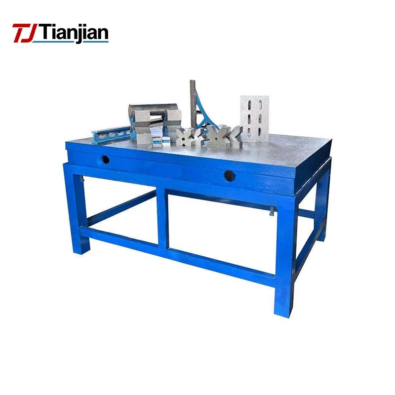 Customized CNC Machine Cast Iron Surface Plate Durable Iron Bed with T-Slots and Stand Measuring & Gauging Tool