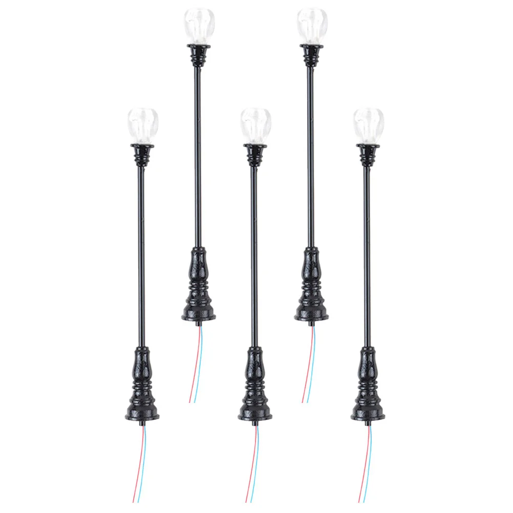 5 Pcs Model Garden Light Street Lamp Lamppost Mini Small Decor Decorative Decorations Yard