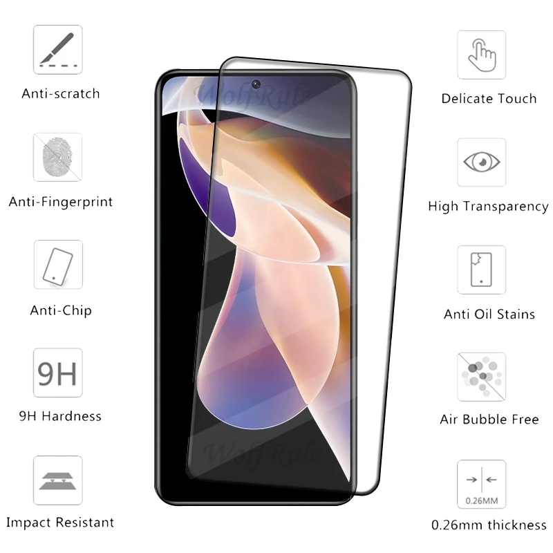 1-4PCS Full Cover Glass For Redmi Note 11 Pro Plus Glass Xiaomi Redmi Note 11 Pro Plus 5G Tempered Glass Full Screen Protector