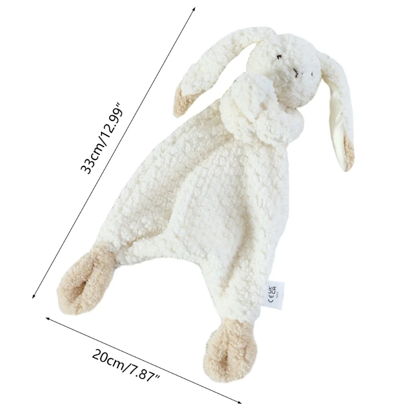 Baby Security Blanket Soft Stuffed Animal Soothing Toy Snuggle Toy Gifts for Newborn Boys Girls Lovey Rabbit