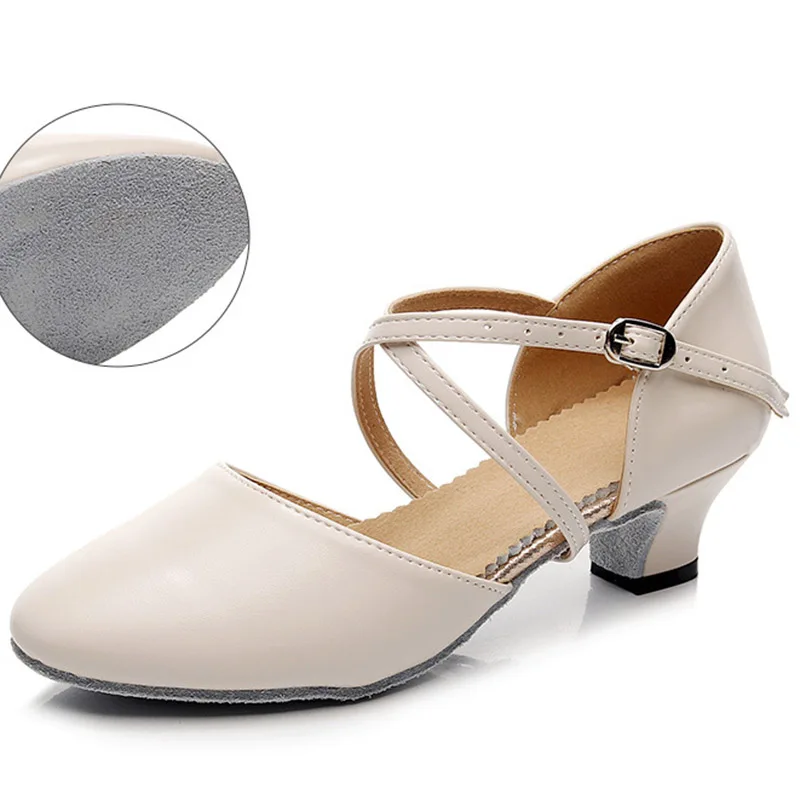 

Женская танцевальная обувь для латинских вечеринок, танго, джаз, элегантная танцевальная обувь на шнуровке, замшевая подошва, закрытый носок, кожа из микрофибры, 7 цветов