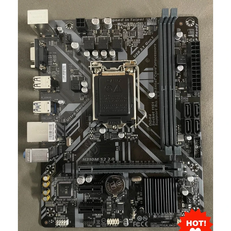 used-matx-motherboard-for-gigabyte-h310m-s2-20-lga1151-h310-ddr4-vga-usb30