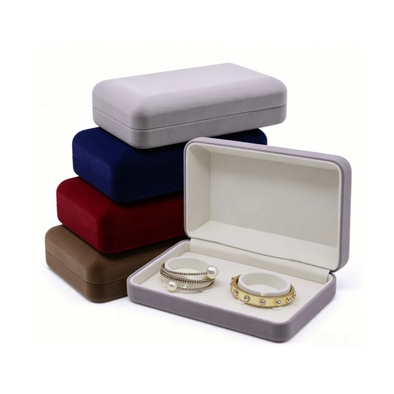 

Velvet Dragon Phoenix Bracelet Box Dual Bangle Storage Case Wedding Baby Gift Box for Gold Silver Jewelry Crystal Bracelets