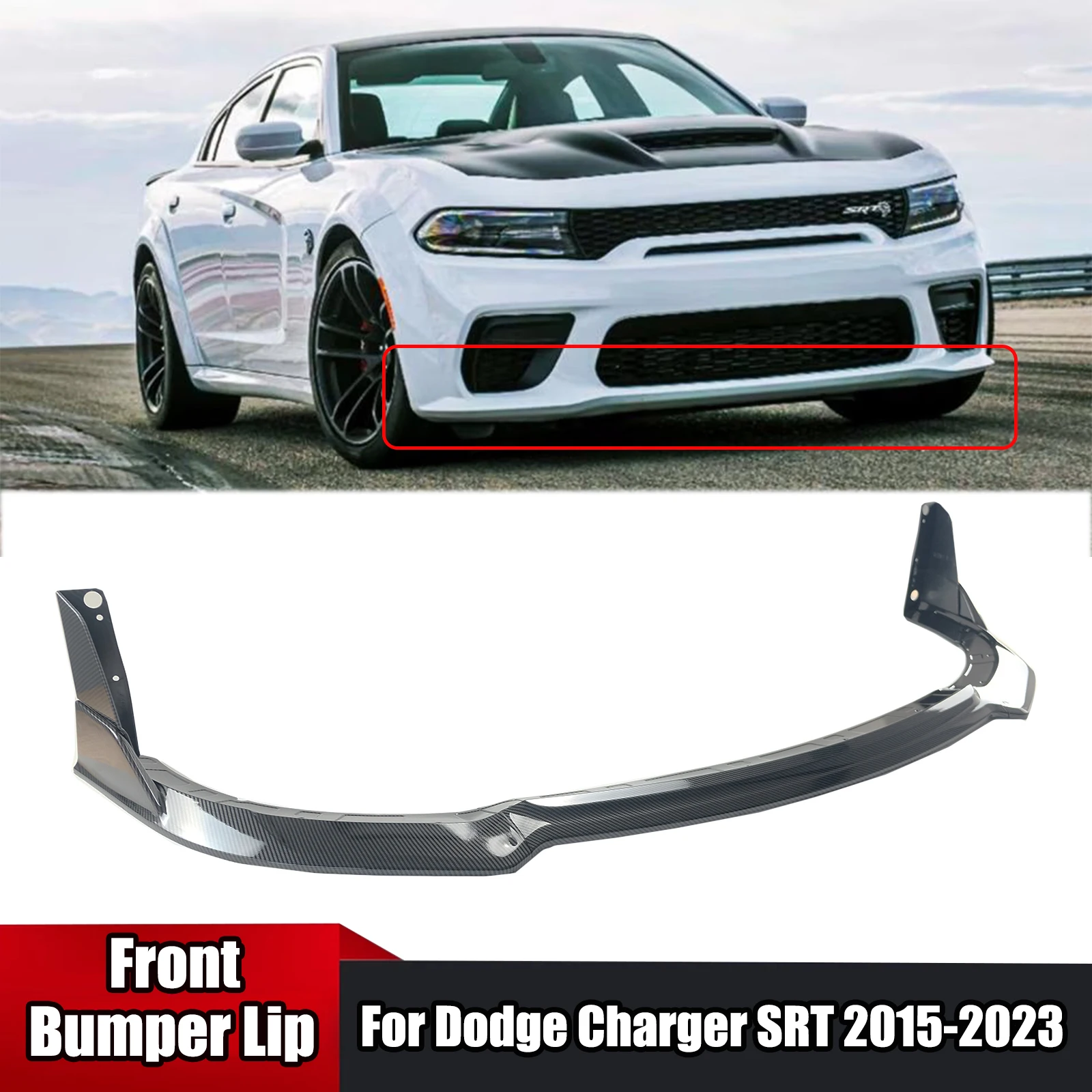 

Распределитель губ переднего бампера для Dodge Charger SRT 2015-2023, автомобильный угловой спойлер, диффузор, внешний аксессуар