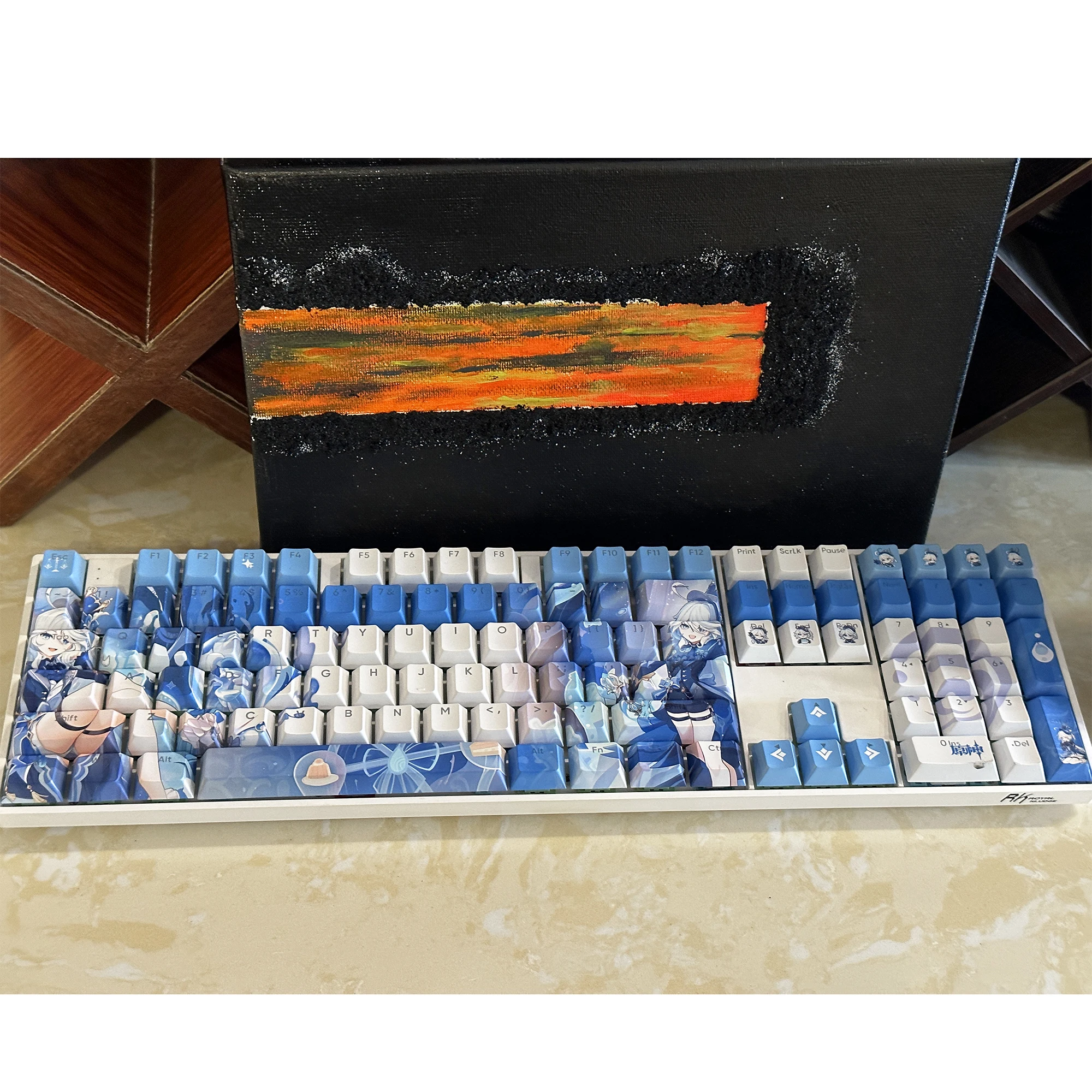 Genshin Impact Furina Keycas Focalors Furina de FontaineMechanical Keyboard Caps Sublimate PBT Game anime