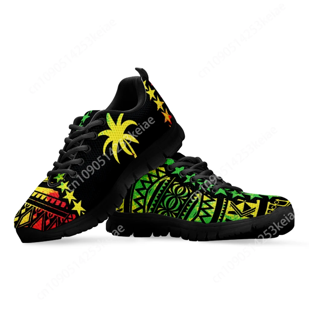 Custom Comfort Warm Sneaker Autumn Micronesian Reggae Gradient Color Printed Flat Shoes for Women Casual Lace up Zapatos