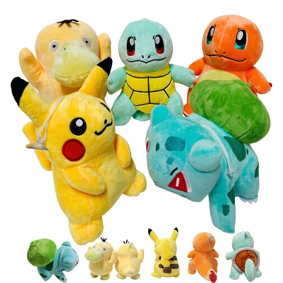 5 Style Cute Pikachu Plush Toy Pokemon Anime Kawaii Squirtle Charmander Bulbasaur Stuffed Toys Cartoon Children Birthday Gift