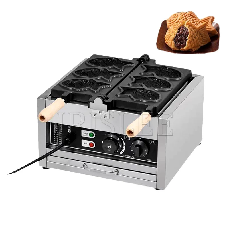 상업용 3 Pcs 전기 닫는 입 아이스크림 Taiyaki 기계 물고기 모양 와플 메이커 기계 케이크 오븐