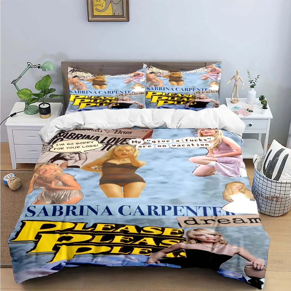 

Singer Girls S-Sabrina Carp Print Bedding Sets Exquisite Bed Supplies Set Duvet Cover Bed Comforter Set Bedding Set Luxury Gift