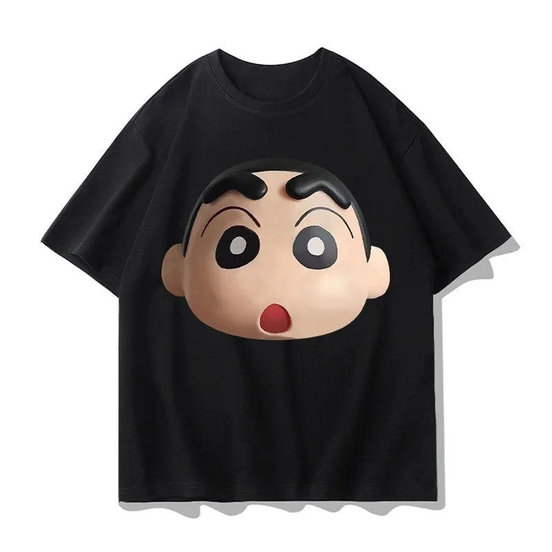 Crayon Shin Chan 3D Big Head Print T Shirt Men Women Oversized Cute Cartoon Short Sleeve Casual Tee Top