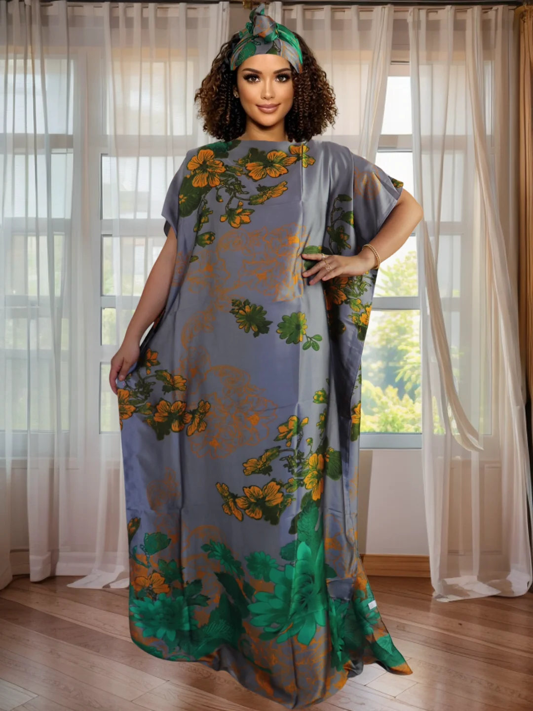 

Vintage Colorful Print Party Dress Batwing Sleeve Loose Fit - Women's Style Retro Disco Dress