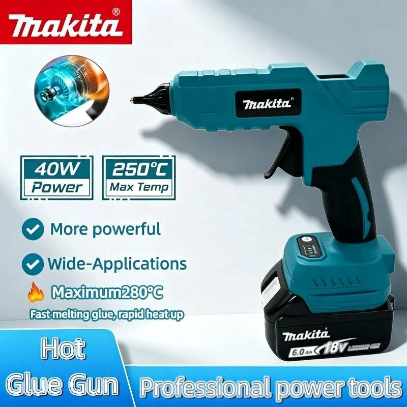 

Беспроводной электрический клеевой пистолет Makita, ручной инструмент для ремонта и DIY, термопистолет для сварки, с насадкой против ожогов, для 18В-20В
