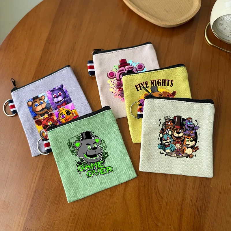 FNAF Coin Pouch Five Nights At Freddys Fashion Cartoon Anime Pattern Print Wallet Unisex Portable Large Capacity Creative Purse