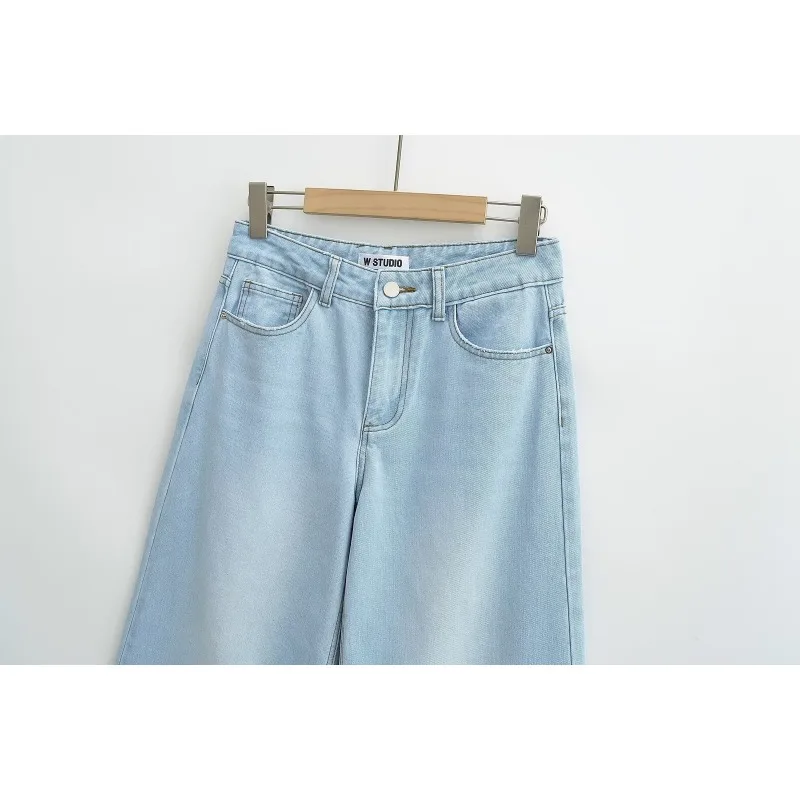 Traf zr Damen Jeans hose Baggy Jeans y2k Vintage ausgestellt breit neue niedrige Taille steigen übergroße Hose Harajuku Mode Frau Hose