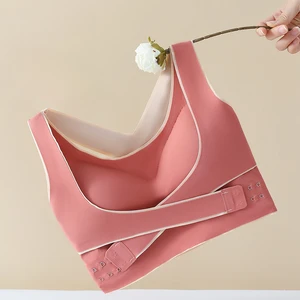 نسائي أمامي قابل للتعديل مشبك لاسلكي حمالة صدر رياضية مريحة اليوغا ملابس داخلية متنفس اللياقة البدنية أعلى تجريب ملابس داخلية منخفضة الكثافة مبطن صالة ألعاب رياضية أفضل 10 ملابس اللياقة البدنية مبيعا في 90 - رقم 9