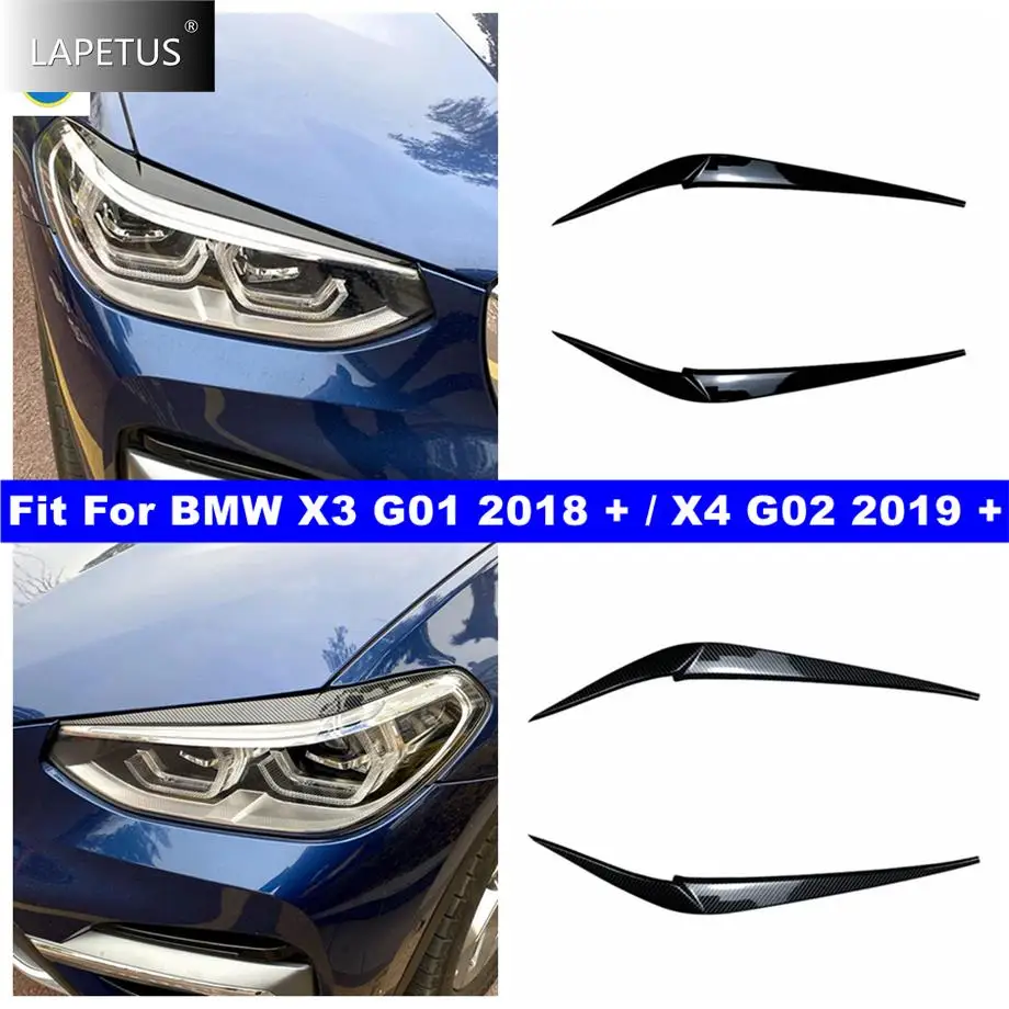 

Car Front Head Lights Lamps Eyelid Eyebrow Panel Cover Trim For BMW X3 G01 2018 - 2023 / X4 G02 2019 - 2022 Exterior Accessories