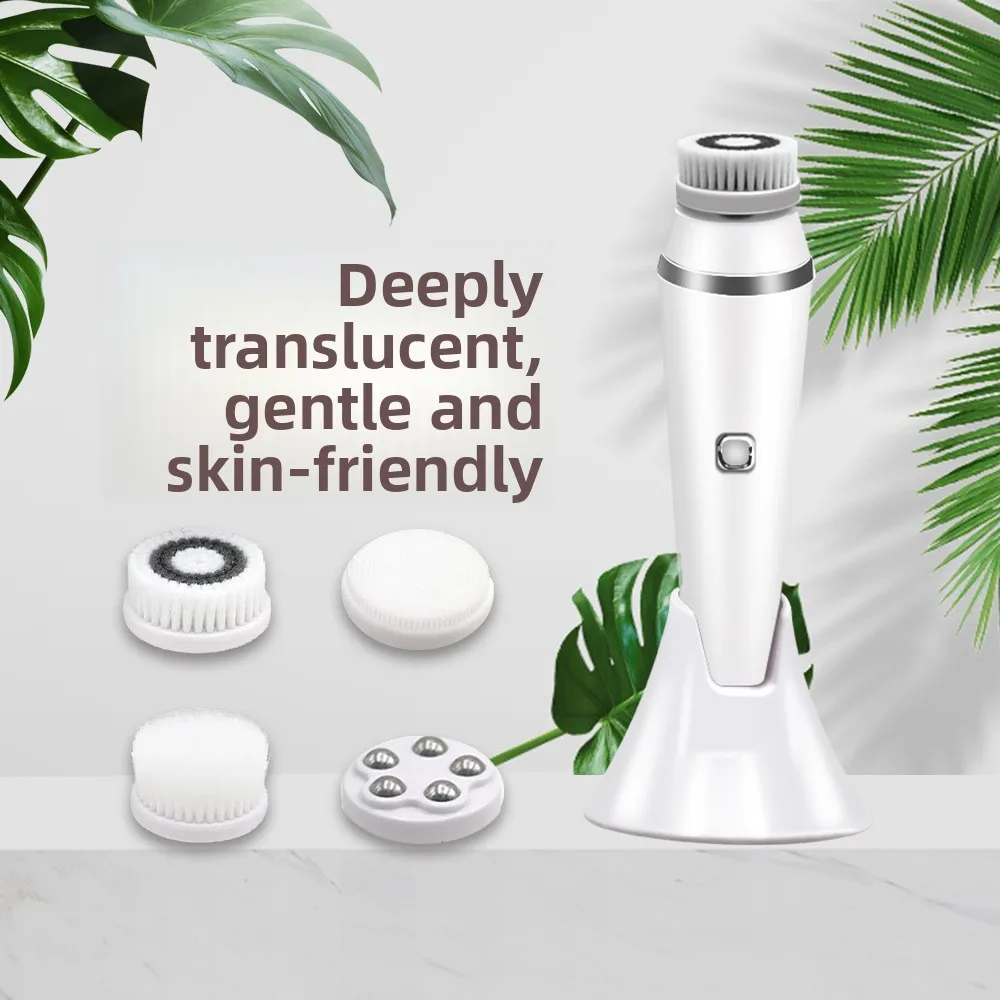 Electric Facial Cleansing Device for Women, Electric Facial Cleansing Device, Rotating Massage Cleansing Pore 4-in-1