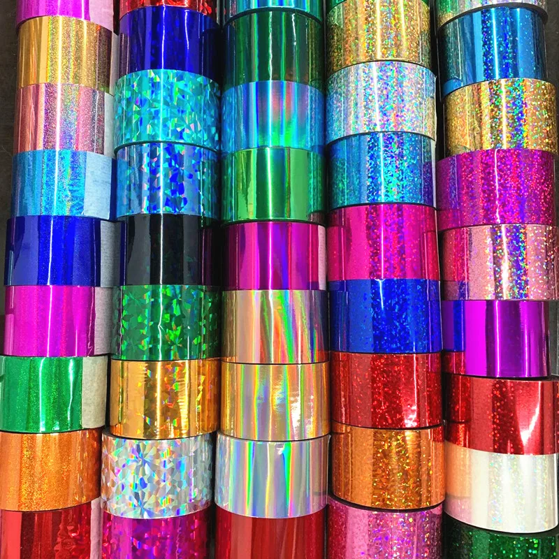 

120m/Roll Laser Nail Foils for Holographic Transfer Paper Mirror Effect Manicure Chameleon Set Metal Wraps DIY Nail Decorations