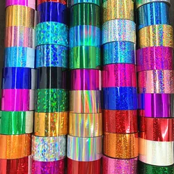 120m/Roll Laser Nail Foils for Holographic Transfer Paper Mirror Effect Manicure Chameleon Set Metal Wraps DIY Nail Decorations