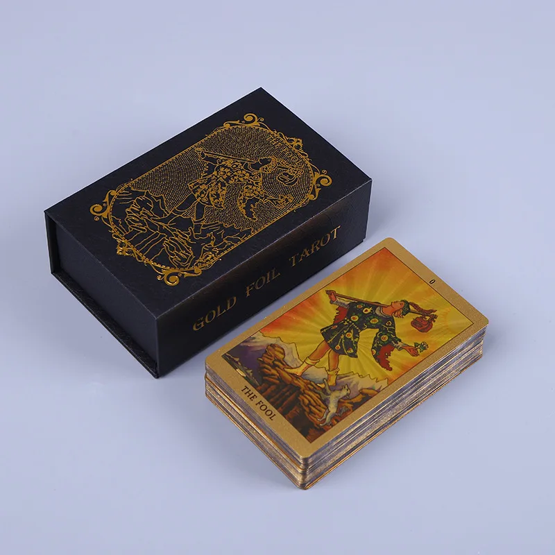 Classic Wait Stamping Gold Foil Tarot Exquisite Board Game Divination Cards Divination Fate Tarot deck For Collection