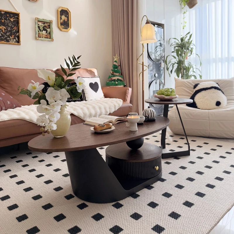 طاولة القهوة الباس ميسا الجانبية لتناول الطعام، مركز مستدير، طاولة قهوة أكريليك صغيرة، أثاث المزرعة البيضاء الاسكندنافية Stolik Kawowy #2