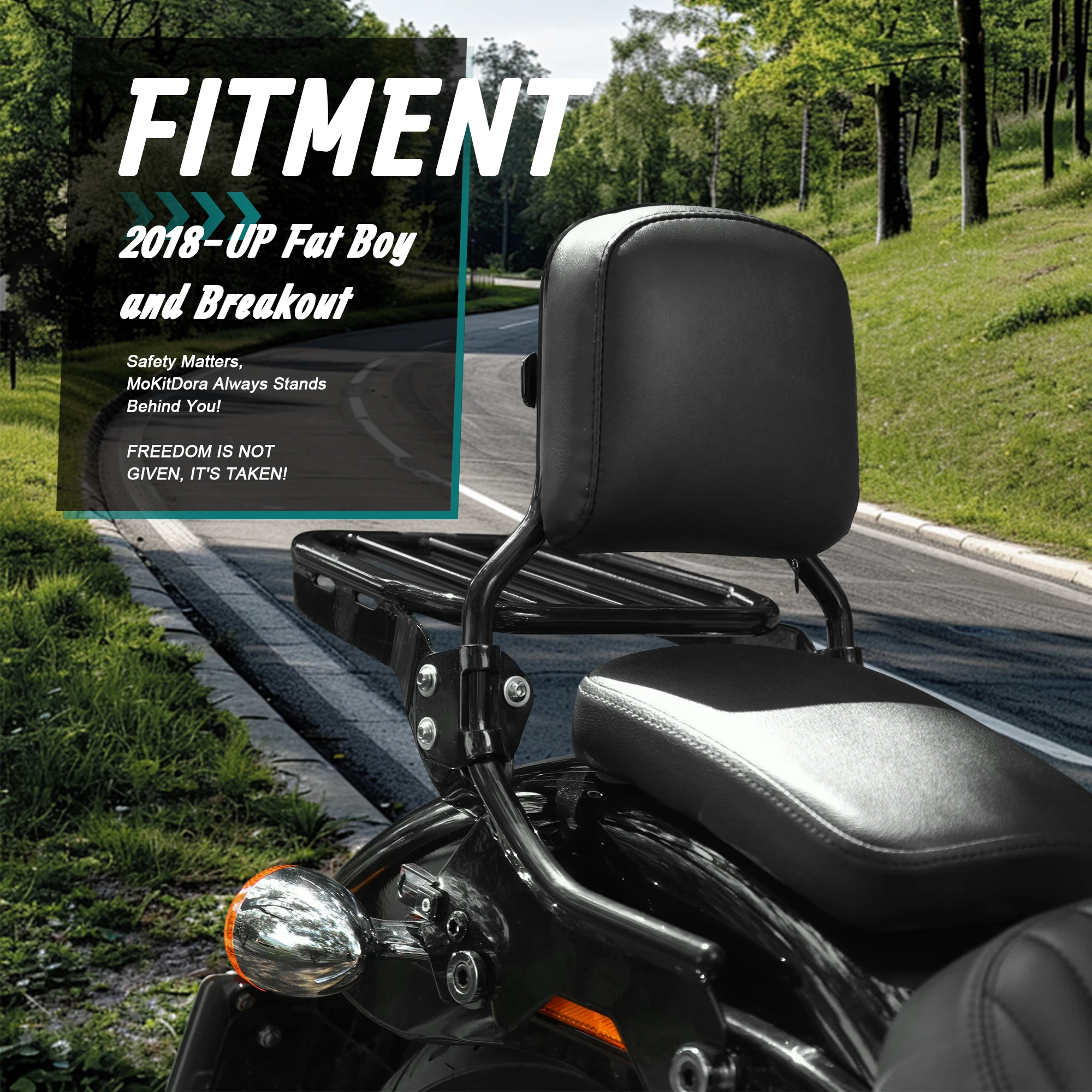 Holdfast Sissy Bar Luggage Rack with Docking Hardware for Harley Softail 2018-Up Fat Boy FLFB FLFBS Breakout FXBR RXBRS view 2