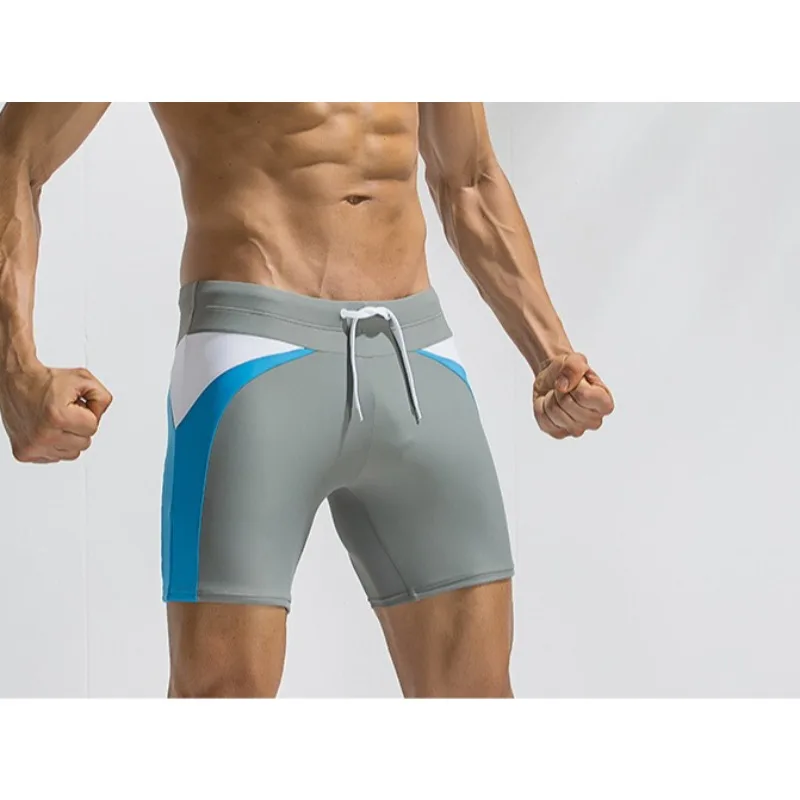New hot-selling high-end youth nylon beach four-quarter hot spring swimming trunks, men's boxer swimming trunks A8107