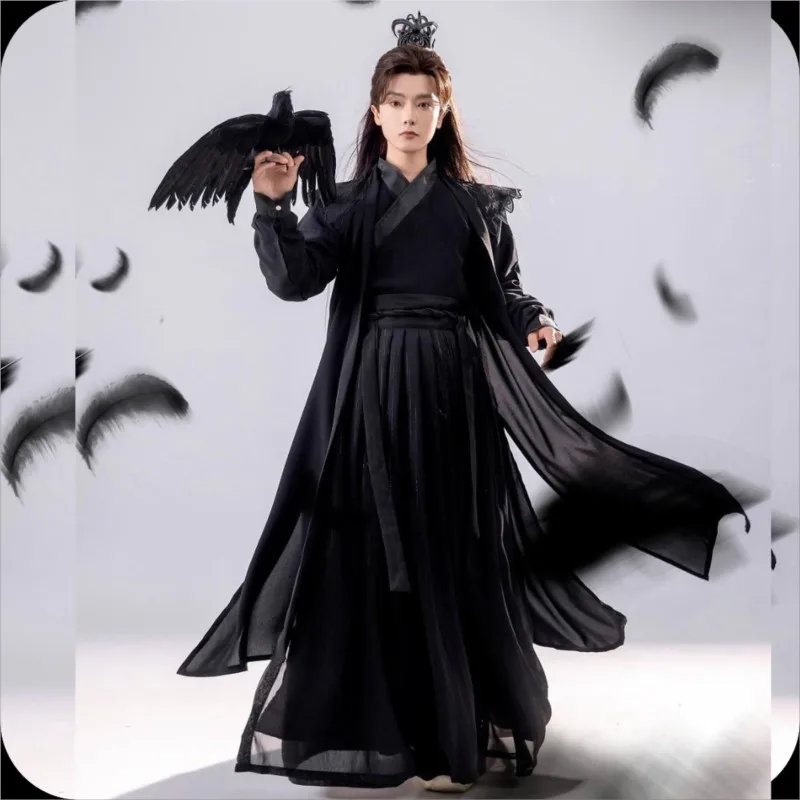 Han Chinese Clothing for Men New Swordsman Ancient Costume Dark Style Men's Antique Suit