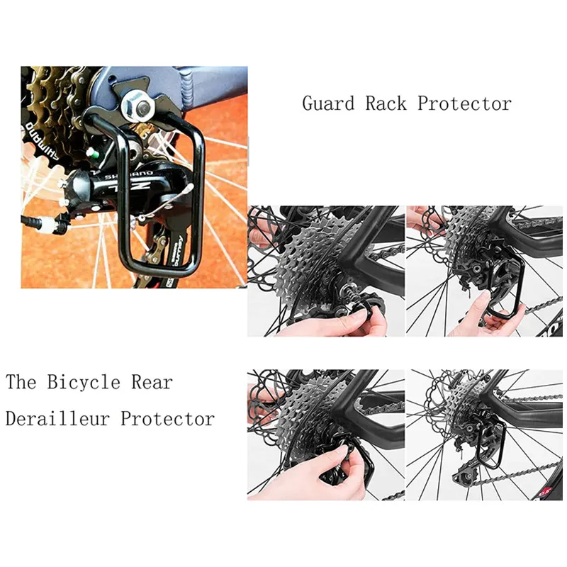 Bicycle Metal Derailleur Protector MTB Mountain Bike Road Bike Gear Rear Derailleur Chain Aluminum Protector Bike Accessory