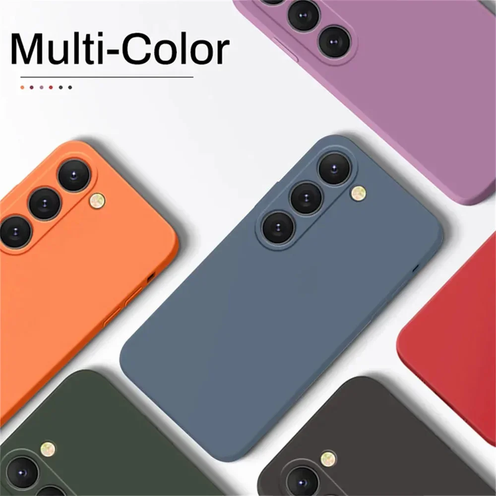 Funda de teléfono de silicona líquida para Samsung Galaxy S24, S23, S22, S21, S20 Ultra Plus, S20FE, S21 FE, A72, A52, A51, 4G