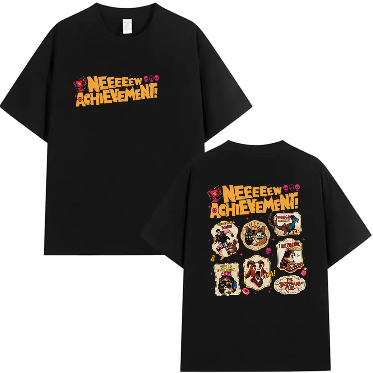 Hot Game New Achievement Dungeon Crawler Carl Graphic T Shirts Men Women Vintage Harajuku Fashion Oversized 100% Cotton T-shirt