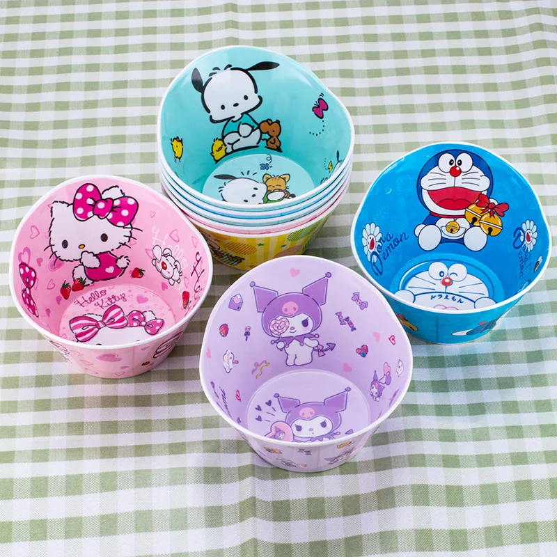 

Creative Sanrio Hello Kitty Bowl Cartoon Kuromi Pochacco Children's Tableware Anti-drop Anti-scald Soup Bowl for Kids Gifts