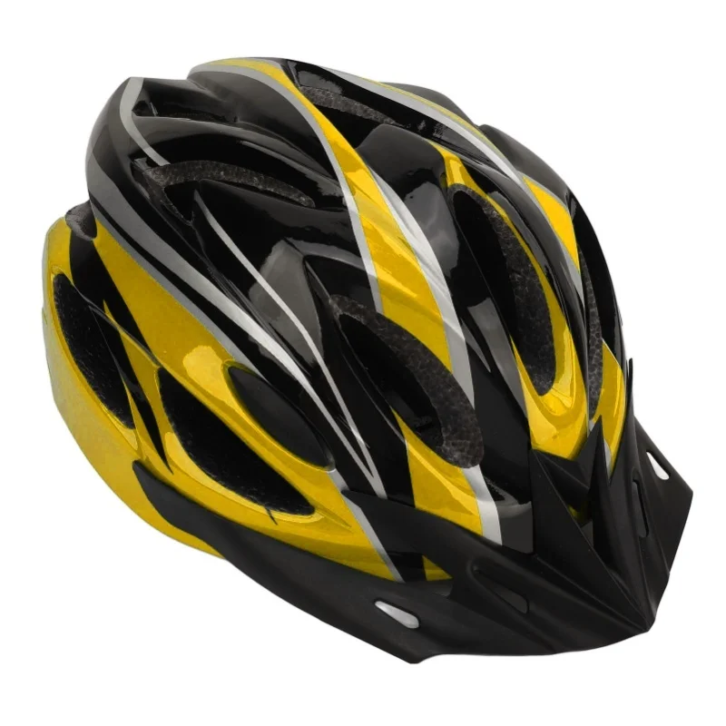 Bike Helmet PC EPS High Density Breathing Holes Adjustable Strap Detachable Liner Cycling Helmet For Sports Safety Black Yellow