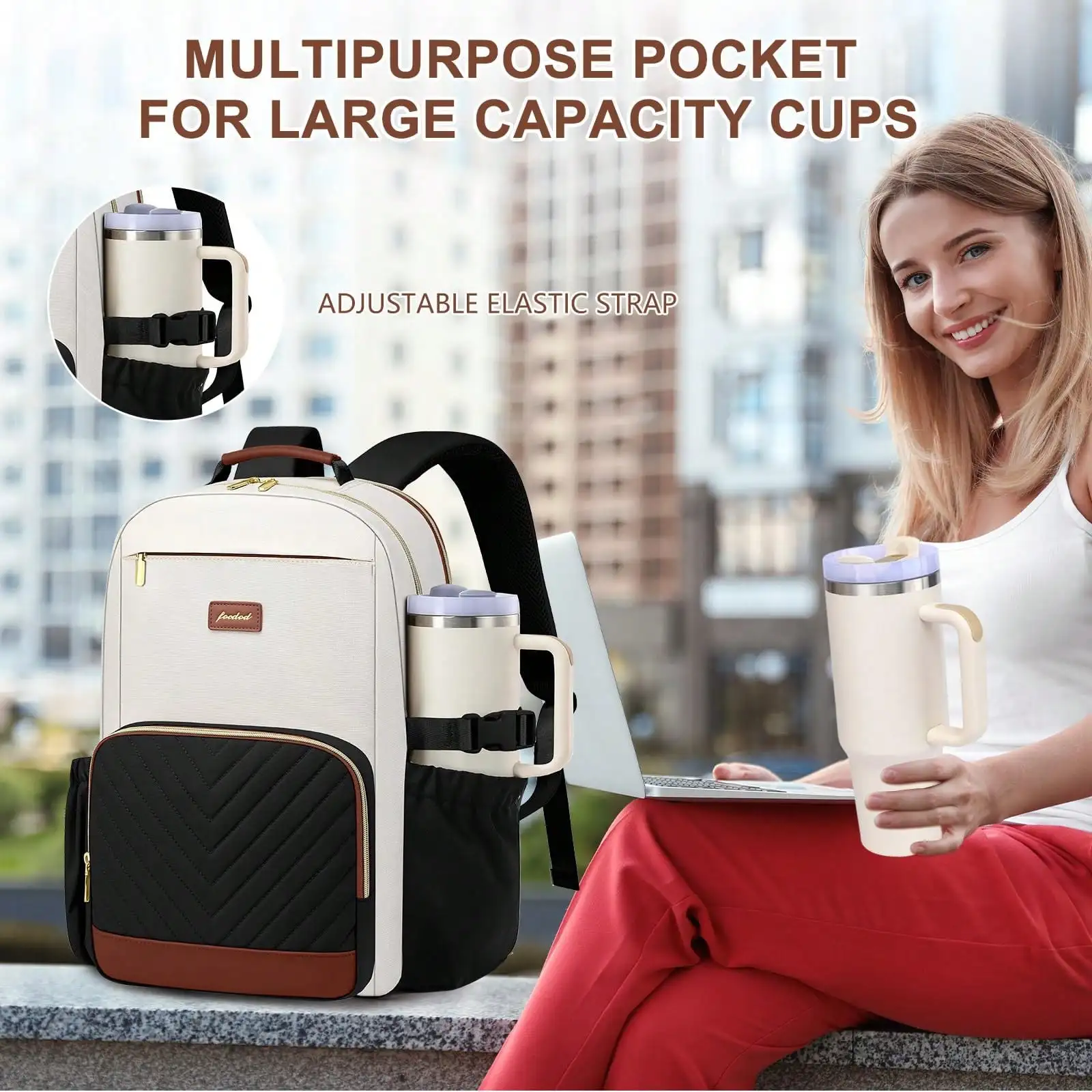 Laptop Backpack For Women Bookbag: 15.6 Inch Work School Backpacks With Pouch Pocket For Large Capacity Cup & USB Charger College Book Bag Outdoor Travel  Nurse Teacher Bookbags Anti-Theft Back Pack Large Capacity Schoolbag Stylish Multi-Functional