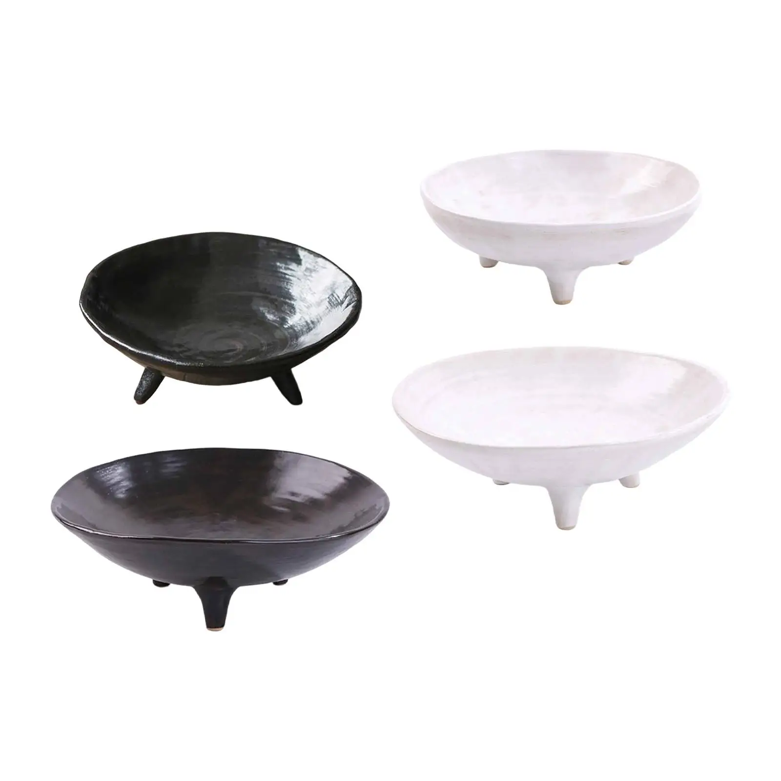 Ceramic Fruit Center Bowl Decorative Stand Tray with Artisanal Craftsmanship for Dining Room Tea Ceremony