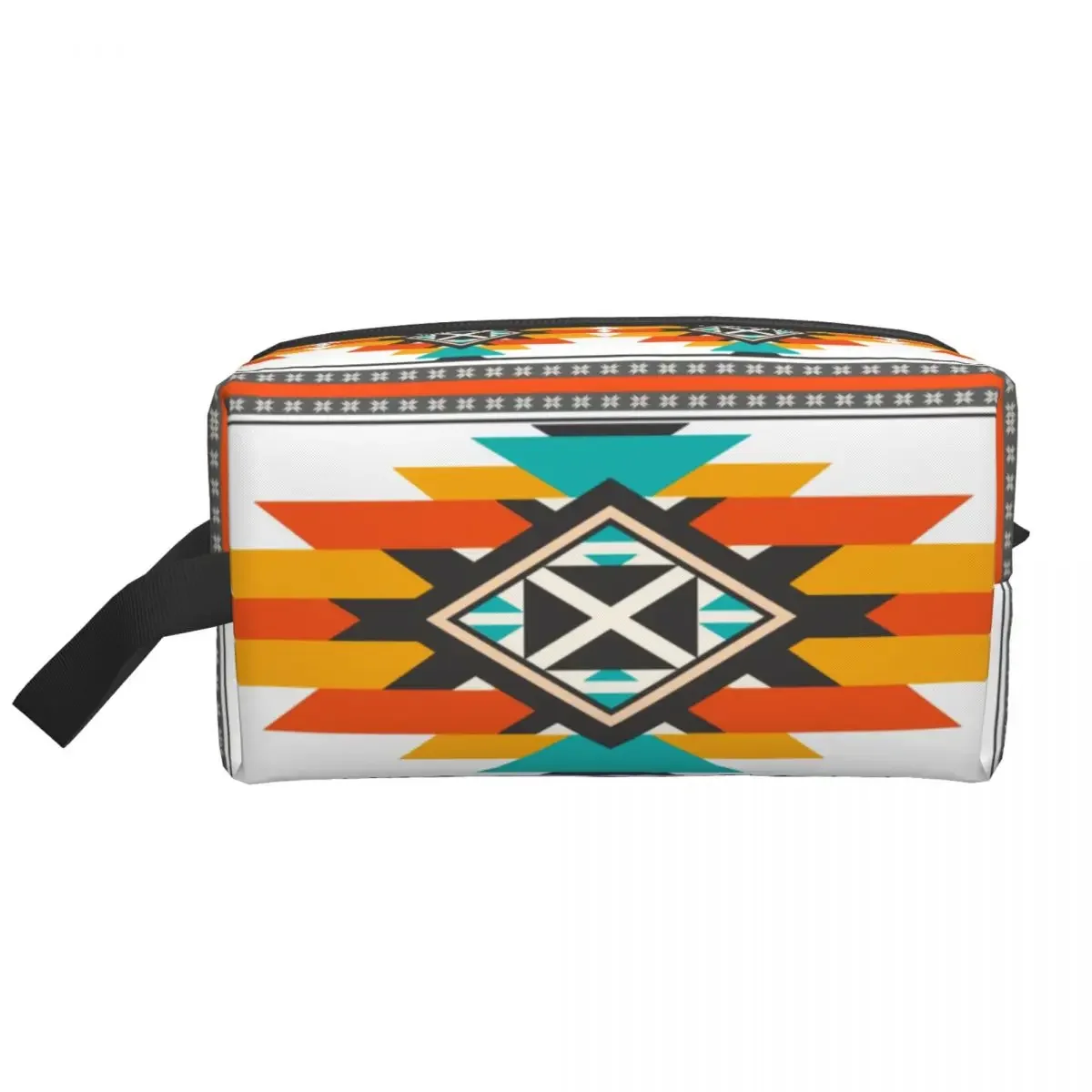 Custom Navajo Geometric Pattern Indian Ethnic Cosmetic Bag Women Fashion Big Capacity Makeup Case Beauty Storage Toiletry Bags