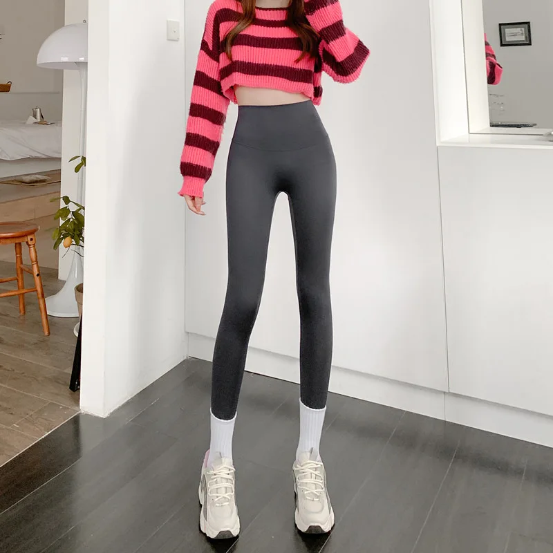Otoño Invierno Casual mujer Leggings ropa interior térmica cintura polar pantalones cálidos ajustados para mujer pantalones de Cachemira 2025