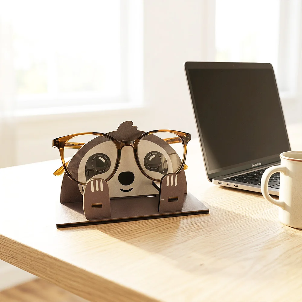 Cartoon Animal Sunglasses Holder Rack Wooden Eyeglass Display Stand Glasses Organizer for Bedroom Office Living Room Decor