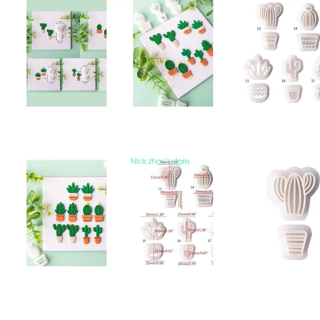 

E15E Cacti Shaped Jewelry Pendant Making Mold Plastic Hand-making Cutting Molds