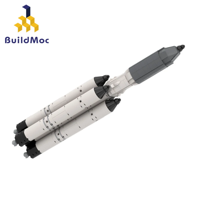 

BuildMoc Space Explore масштаб 1:110 Roscosmos Angara A5 набор строительных блоков ракета военный автомобиль космический корабль Кирпич игрушка подарок для детей