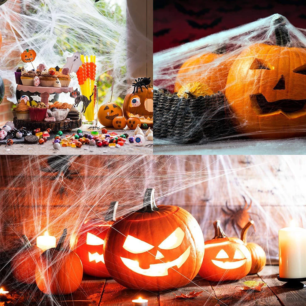 Decorazioni realistiche di Halloween ragnatela artificiale decorazioni spaventose per feste di Halloween per Bar oggetti di scena per la casa stregata regali per bambini
