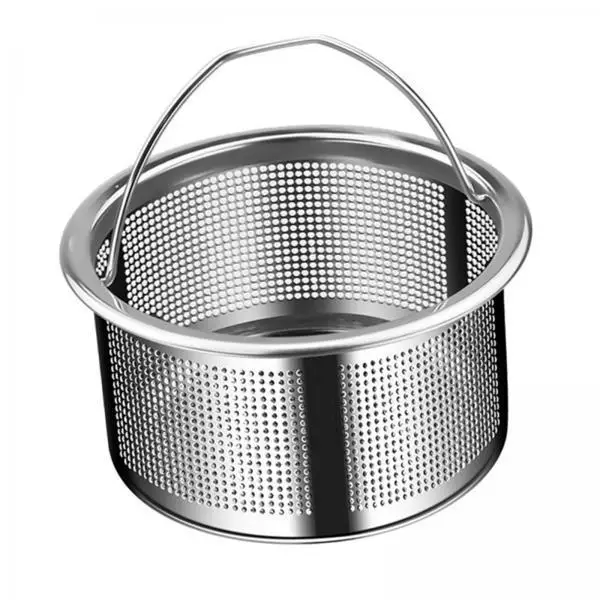 Stainless Steel Kitchen Sink Strainer Mesh Drain Basket Food Blocker Foldable Handle Anti Clog for Home Use