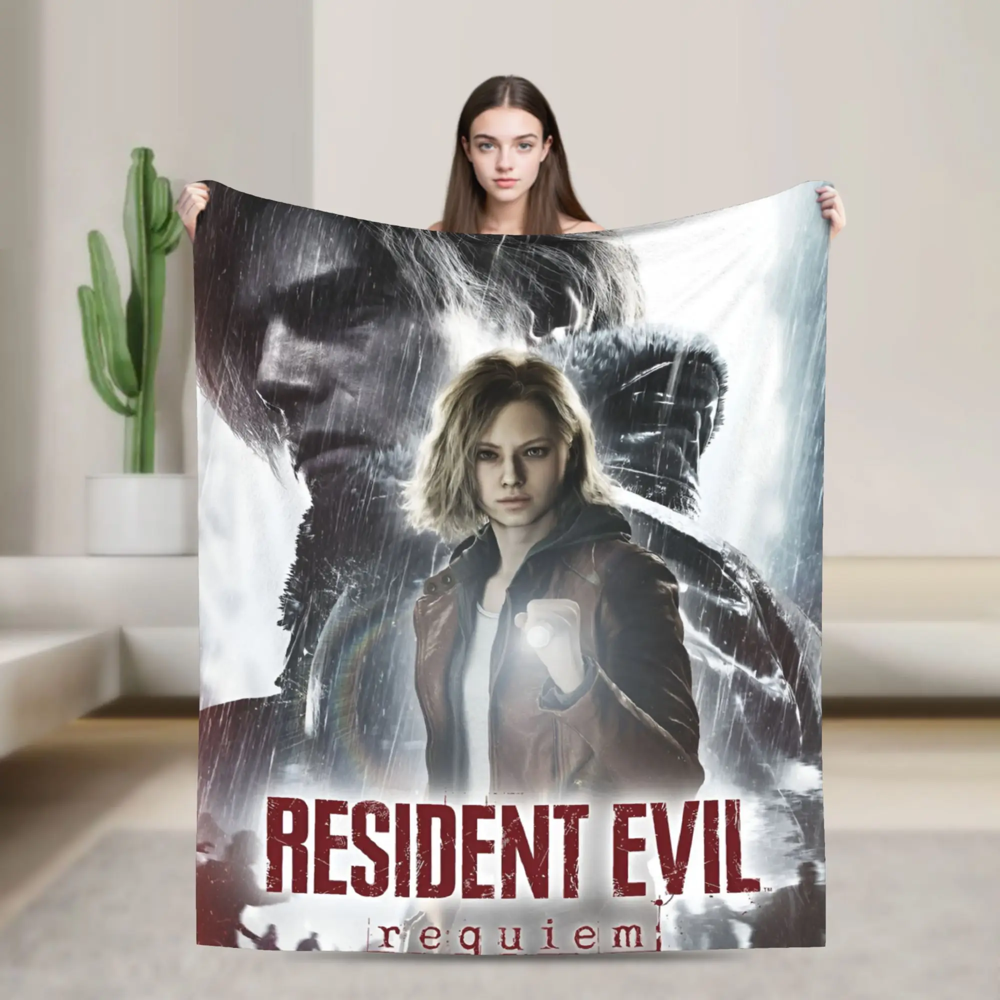 Custom R-Residents Evils 9 Blanket 3D Print Soft Flannel Fleece Warm Shooting Game Throw Blankets for Car Bedroom Couch Quilt