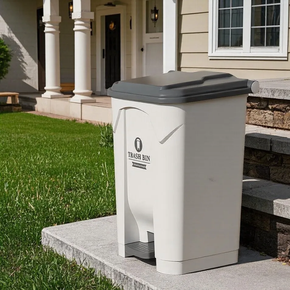 large-sized outdoor Large-capacity commercial pedal trash can for villa courtyards, kitchen, and home use, 2026 new outdoor