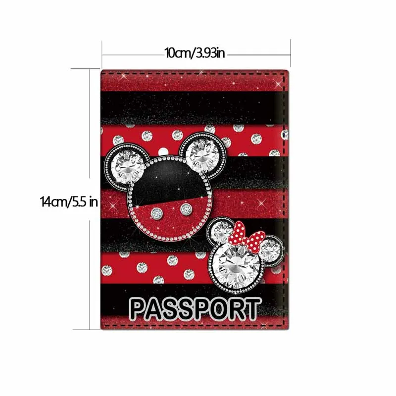 Funda de Mickey para pasaporte de Minnie para mujer, tarjetero de viaje de Disney, billetera para tarjeta de crédito, billete, funda para pasaporte, etiqueta aérea