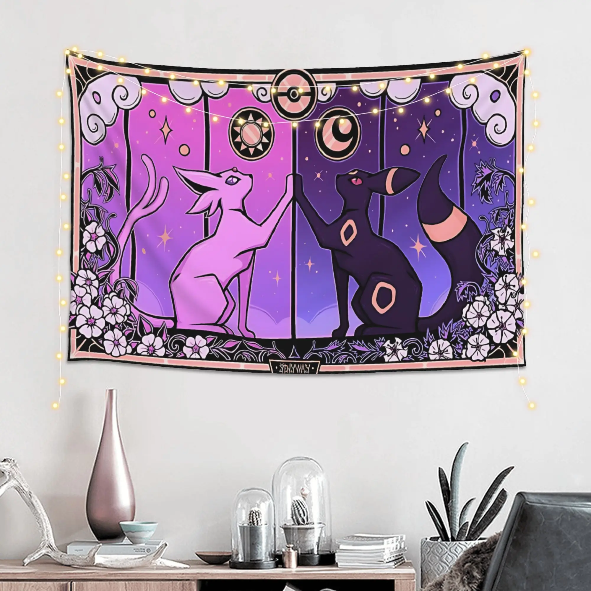 Cutecore Anime Pokemon Theme Tapestry Bedroom Decoration  Wall Hanging Blanket Tapestry Cool Stuff For Room